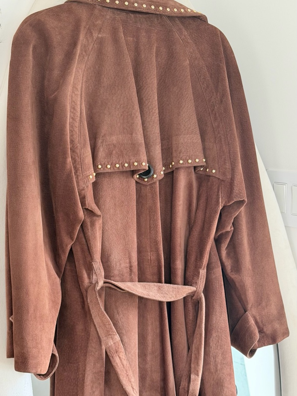 Yves Saint Laurent Brown Suede Trench Coat - Picture 6 of 6